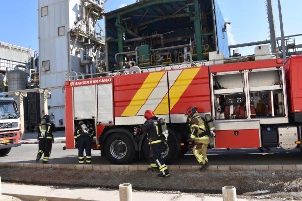مانور نشت مواد سمی و قابل اشتعال از راکتور ۲۱۰۱واحد اسید استیک در پتروشیمی فن آوران برگزار شد