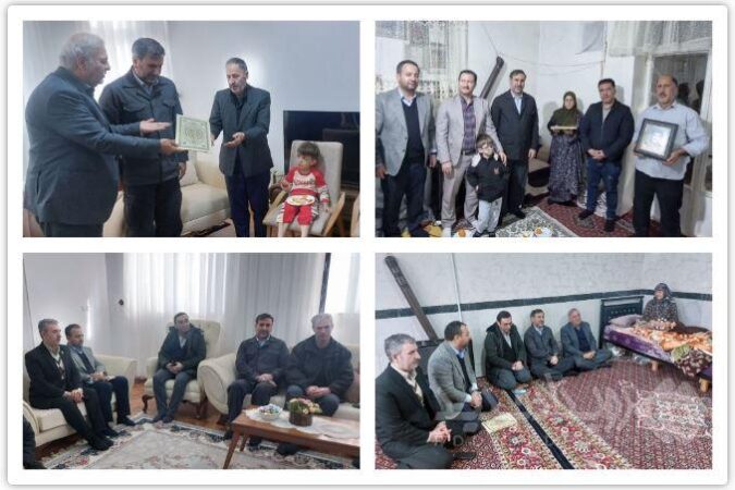 دیدار و عیادت مدیر حوزه ریاست مدیرعامل صبانور با خانواده‌های معظم شهدای اسدآباد
