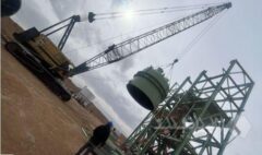 استقرار تجهیز Top Gas Scrubber در سازه کوره پروژه احیاء اقلید توسط صنایع ساخت ایکا