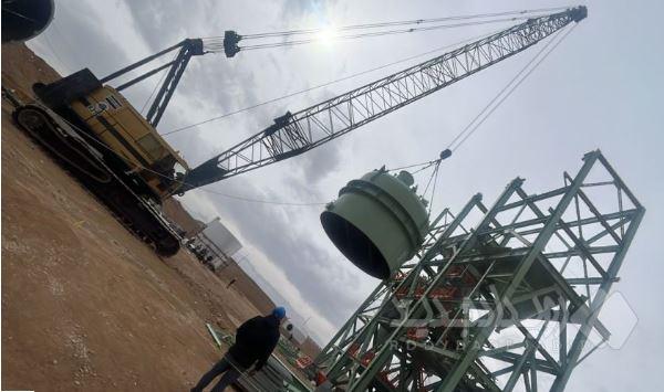 استقرار تجهیز Top Gas Scrubber در سازه کوره پروژه احیاء اقلید توسط صنایع ساخت ایکا