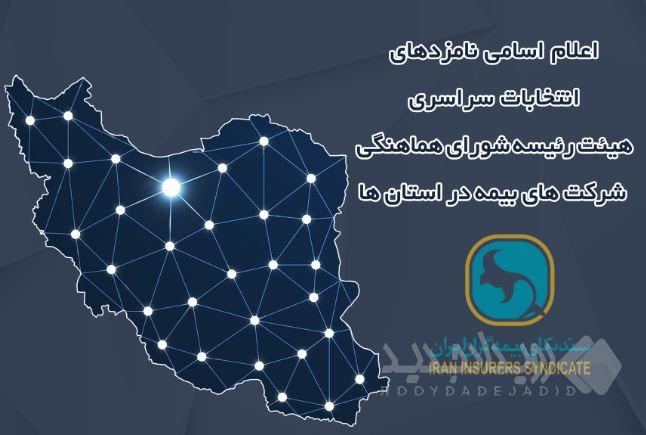 اعلام زمان برگزاری انتخابات و اسامی نامزدهای عضویت در هیئت رئیسه شورای هماهنگی شرکت‌های بیمه در استان‌ها