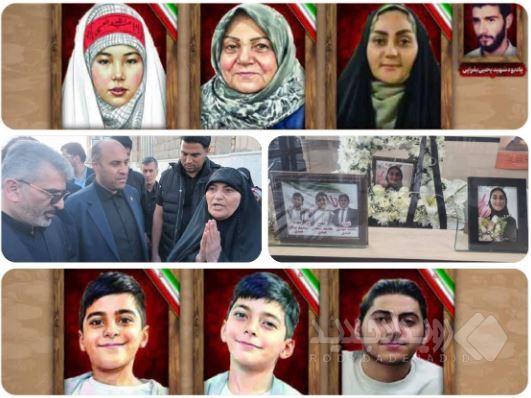 وداع خانواده بانک مسکن با همکار شهید جنگ رمضان / «فرزانه بقرایی» و فرزندانش تا بهشت بدرقه شدند