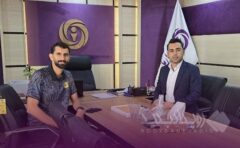 حضور فیاض میردورقی بازیکن فعال صنعت نفت آبادان و کاپیتان سابق استقلال خوزستان در شعبه اهواز بیمه آرمان