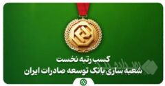 کسب رتبه نخست شعبه ساری بانک توسعه صادرات ایران در استان مازندران