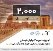 تجهیز منابع ۲۰۰ میلیارد تومانی شهرداری یزد با تعهد خرید و بازارگردانی تمدن