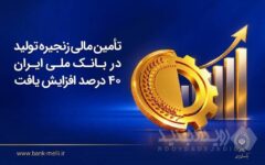 تأمین مالی زنجیره تولید در بانک ملی ایران ۴۰درصد افزایش یافت