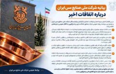 بیانیه شرکت ملی صنایع مس ایران درباره اتفاقات اخیر