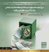 نرخ سود صندوق اندوخته توسعه صادرات آرمانی به ۳۰.۱ درصد افزایش یافت