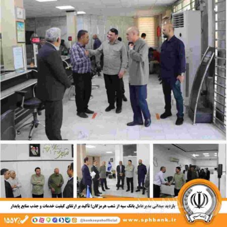 بازدید میدانی مدیرعامل بانک سپه از شعب هرمزگان؛ تأکید بر ارتقای کیفیت خدمات و جذب منابع پایدار