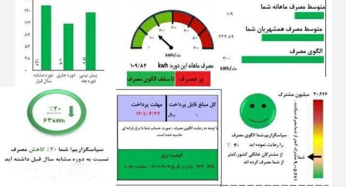 قبوض برآوردی برق صرفا جهت اطلاع مشترکان صادر می‌شود